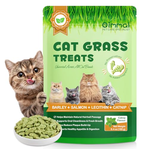 Snack per Gatti con Erba Gatta 180g, Snack al Catnip per Gatti - Aiuto per i Boli di Pelo e Cura Dentale, Fibre Naturali per la Digestione, Croccanti per Pulire i Denti, Senza Additivi Artificiali