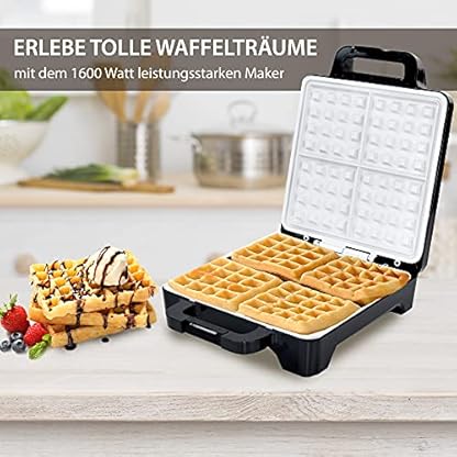 Syntrox Germany 1600 Watt XLC Keramik beschichtetes Waffeleisen für 4 Belgische Waffeln – Bild 7