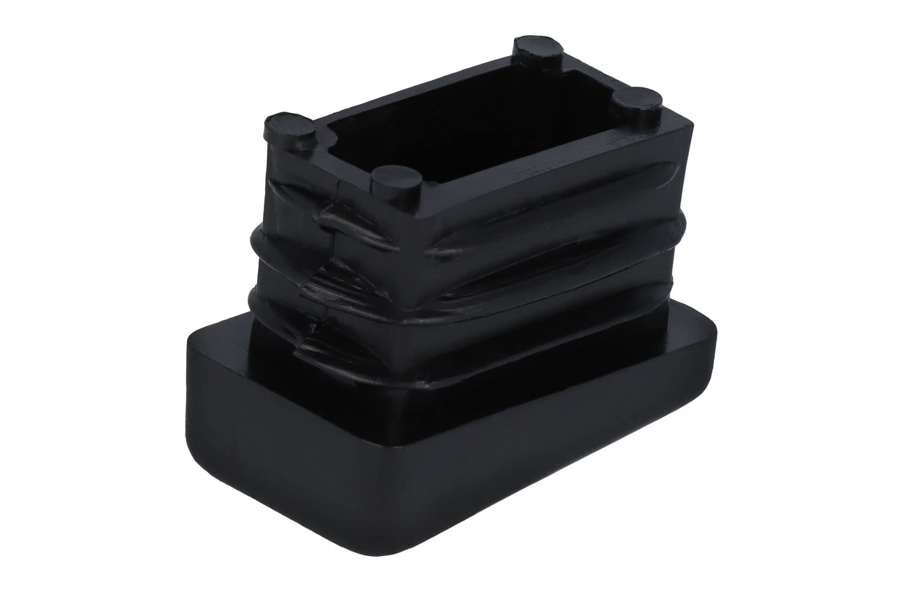 GleitGut 4 tappi lamellari inclinati per tubi quadrati, 10 gradi, per gambe oblique, colore nero (25 x 15 mm)