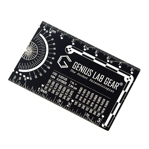 The Pocket Paleontologist - Small Metal Paleontology Ruler Scale, Mini Fossil Dig Multitool Gadget, Cool Tech Geek/Nerdy Archaeology Graduation Gift, Unique 3 Inch Metric Techie Tool - Genius Lab Gear