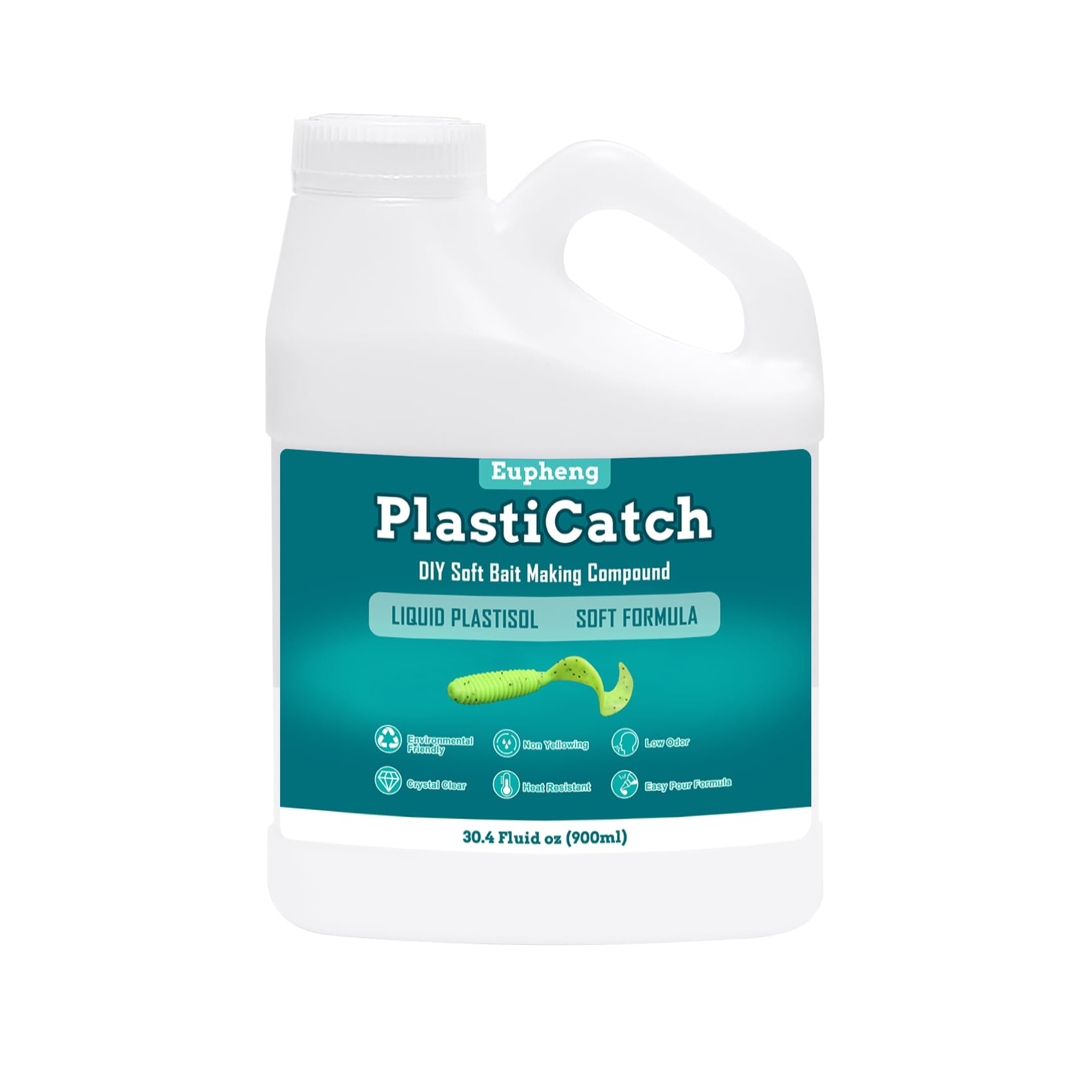 Eupheng PlastiCatch Series Plastisol Fishing Lure Making Plastic Rubber, Crystal Clear, Low Odor, Non Yellowing Soft Formula for DIY Fishing Lures