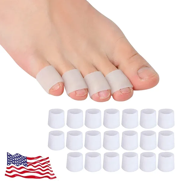 Toe Protectors Women & Men, 20 Pcs Silicone Toe Sleeves Corn Pads for Pinky Toe - Pain Relief Pinky Toe Protector Gel Toe Covers for Bunion Blisters, Hammer Toes, Toenails Loss