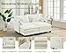 SITURAY Doppellagige Ecksofa Modulares Sofa, Wohnlandschaft L-Form Cloud Couch mit Ottomane, Chenillestoff Eckcouch Corner Sofa mit Schlaffunktion für Wohnzimmer Schlafzimmer (Beige, 2 Sitzer)