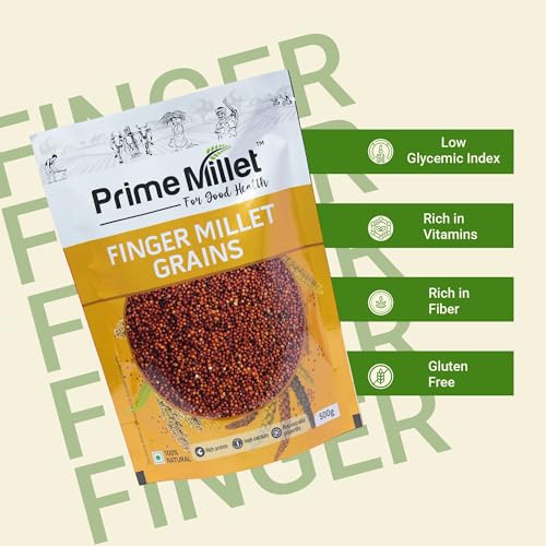 Image of Prime Millets Finger Millet Combo Pack (2 x 750g) | Organic Whole Ragi Grains & Ragi Idli Rava | High Fiber | Gluten-Free | Supports Digestion | Premium Quality