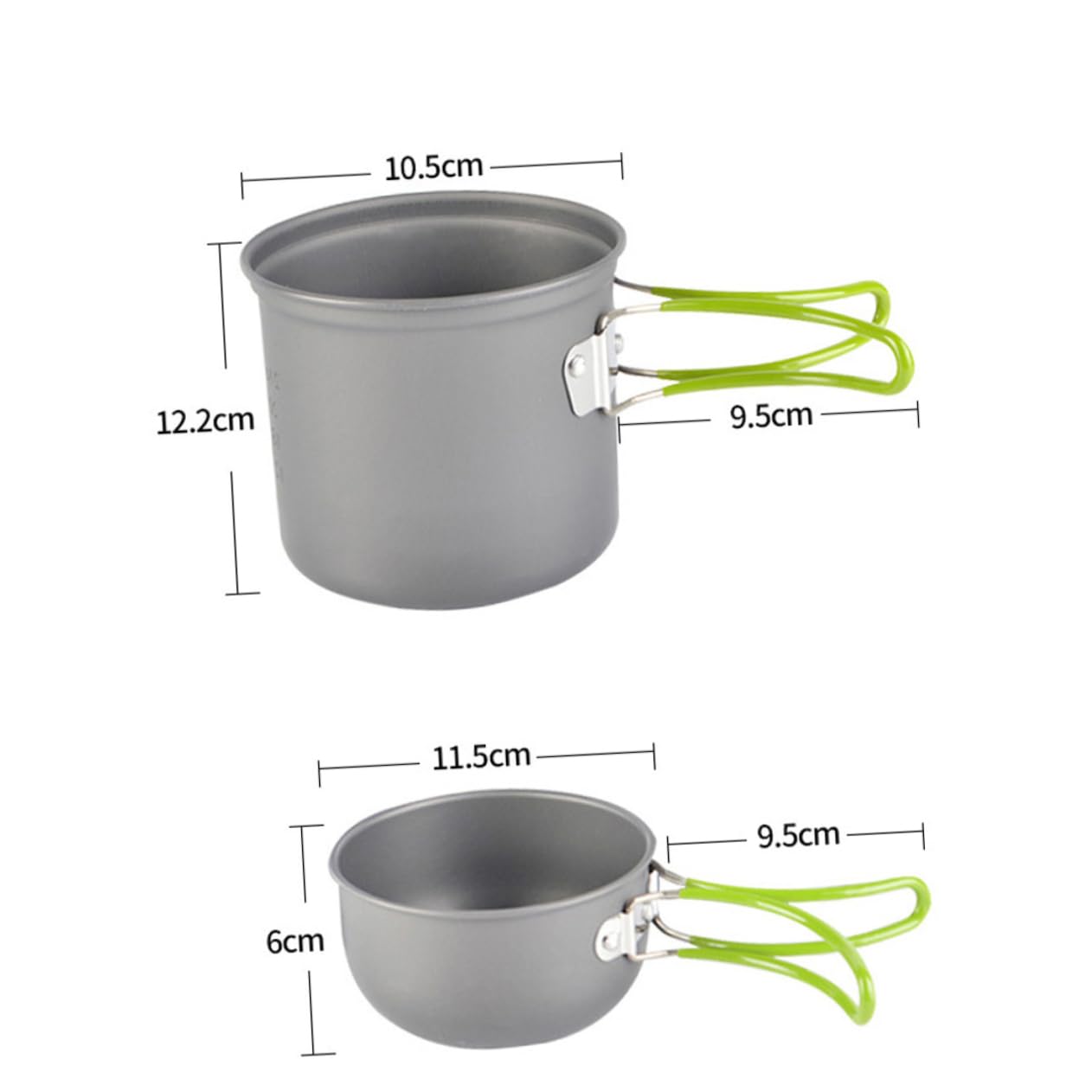 Mipcase Set da Campeggio Portatile 6 Pezzi in Alumina per 1-2 Persone