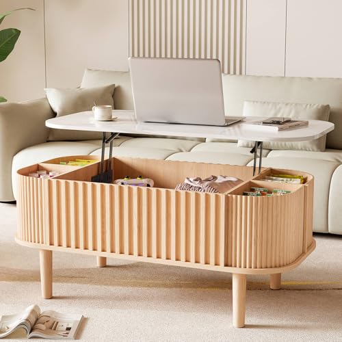 Oval Lift Top Coffee Table with Storage, 40