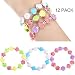 meekoo 12 Pieces Faux Seashell Stretch Bracelets Novelty and Mermaid Fashion Bracelets for Little Girls