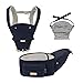 Sharth Baby Carrier with Hip Seat, 6-in-1 Infants & Toddlers (7-41 lbs) Carrier, Fully Adjustable Hip Seat Carrier to Fit All Parents, All-Season Baby Carrier - Dark Blue