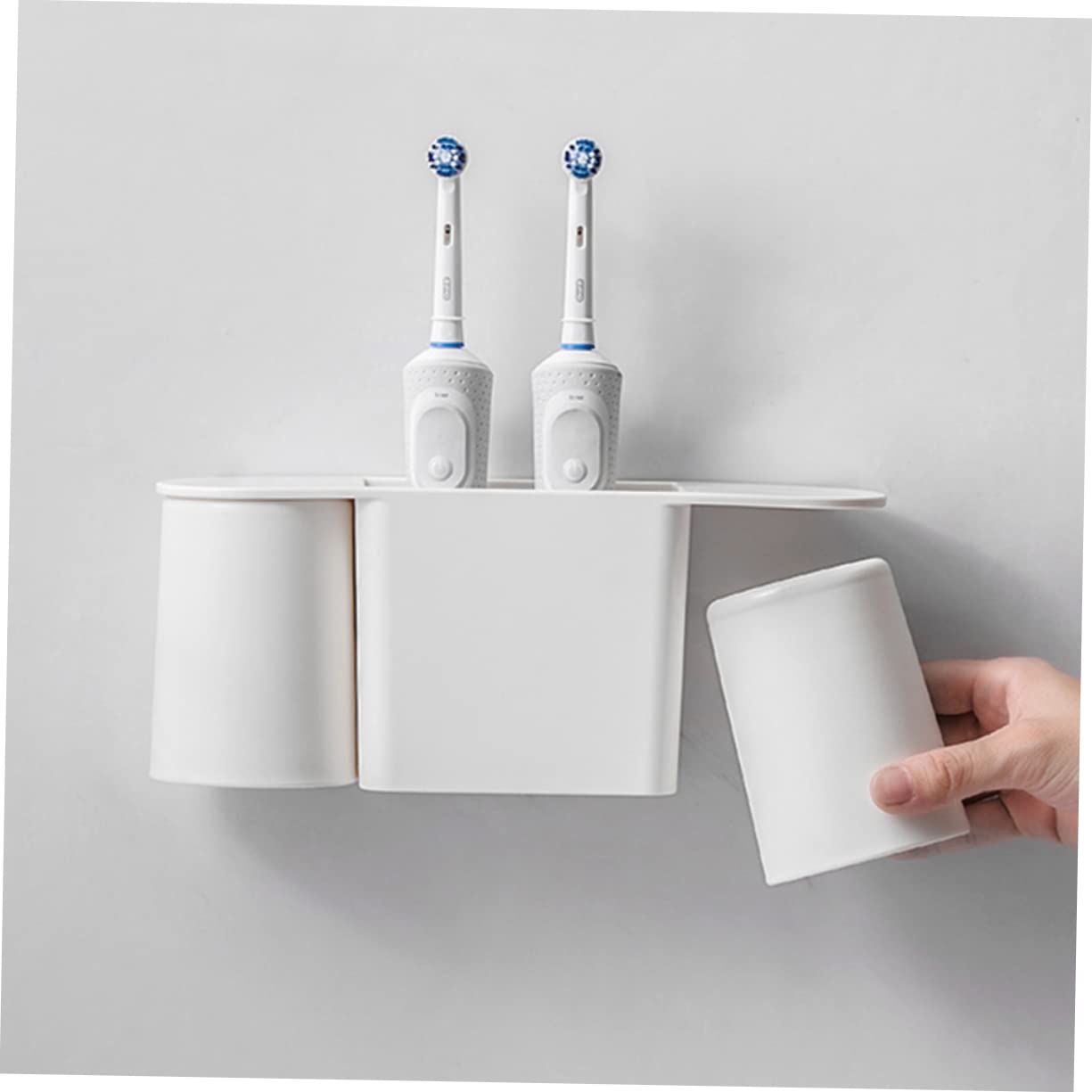Amosfun Porta Spazzolino Da Denti Organizer Magnetico Da Parete Robusto E Facile Da Pulire Per Il Bagno