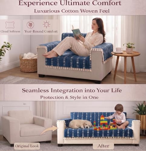 Image of STITCHNEST 'Artisoul Series' Chenille Sofa Cover