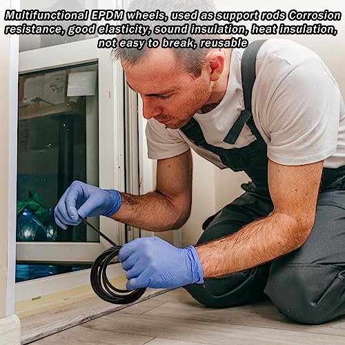 Image of Frienda Backer Rod Foam Rubber Caulk Saver Concrete Expansion Joint Filler Weather Strip Seal for Gaps and Joints (Black,3 /8 Inch x 20 ft)
