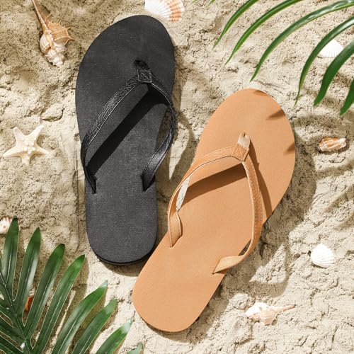 2 Pairs Women's Flip Flops Summer Thong Sandals with Arch Support Comfortable Beach Cushion Sandals Indoor Outdoor3