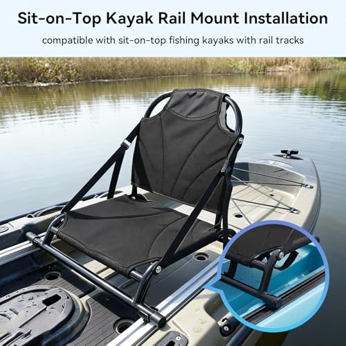 Asiento para Kayak DUNDOO con Respaldo, Marco de Aluminio, Montaje Dual para Kayak Inflable, Tabla SUP y Kayaks Sit-On-Top, Correas y Montaje en Riel, Cómodo y Estable miniatura 5