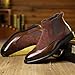 GHIBHNA Men'S Brogue Wingtip Chelsea Ankle Boots Retro Pointed Low Chunky Heel Slip-On Business Work Dress Boots Fashion Leather Casual Ankle Boots (brown,8.5)