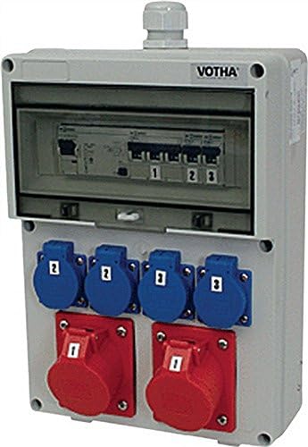 Baustromverteiler F-ELEKTRO – 4x230V/16A, 1xCEE 16A/400V, 1xCEE 32A/400V – Fertig Verdrahtet