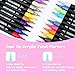 Pagather 24 Colors Acrylic Paint Markers, Dual Tip with Fine Tip and Brush Tip Pens for Stone, Wood, Calligraphy, Canvas, Ceramic, Metal, Glass, Rock Painting, DIY Crafts