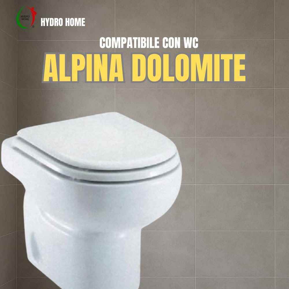Copriwater HYDRO HOME Per ALPINA DOLOMITE | Tavoletta WC In Legno Made In Italy Con Rivestimento In Poliestere, Bianco Lucido - 3