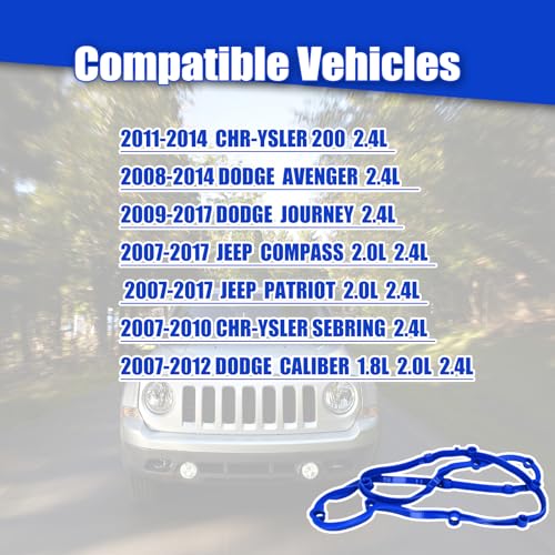 Image of VS50698R Engine Valve Cover Gasket Set for 2008 Dodge Avenger Journey Caliber 1.8 2.0 2.4L, for 2008 Jeep Compass Patriot, for 200 Sebring 2007 2008 2009 2010 2011 2012-2020, Replace 04884763AA VC167G