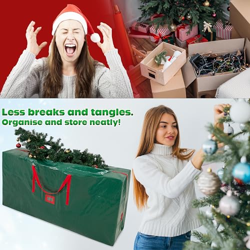 Christmas Tree Storage Bag - Zipped Christmas Storage Tree Bag with Carrying Handles Tidy Storage Solution Various Sizes (Green 160 cm) - Image 4