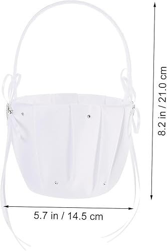 Miniatura 4 de PRETYZOOM Cesta de flores de boda con mango de rosa, cesta de regalo en forma de corazón, cesta de arreglo floral, regalos para niñas adolescentes,