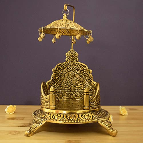 Image of Spillbox Traditional Oxidised Brass Sinhasan Mukali with Ganesha God Idol