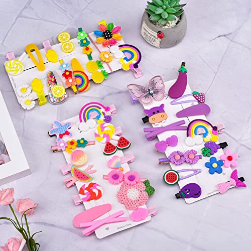 Image of kapimo 42 Pcs Hair Clips for Girls Kids Cute Fancy Hair Accessories for Baby Toddlers Teens Hairclips
