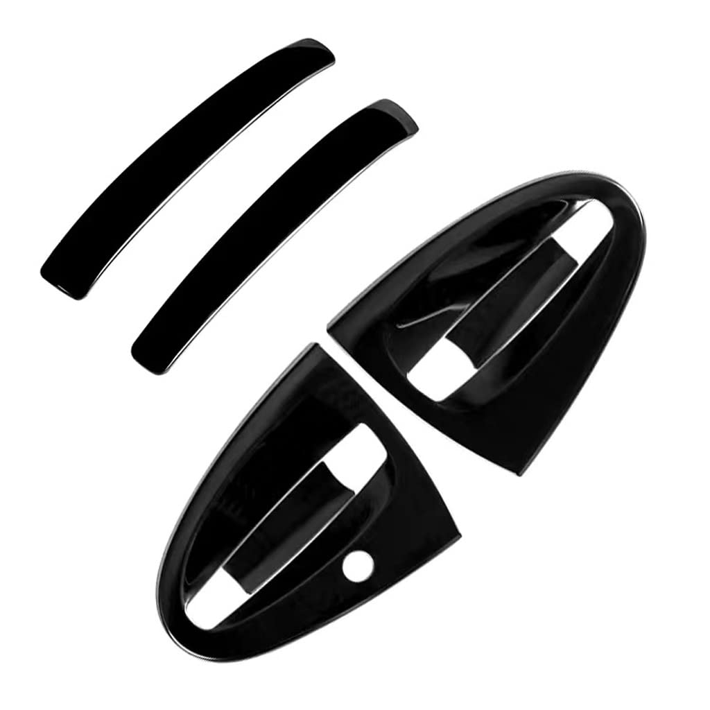 SHIFENG Compatibile con Smart 451 Modello Fortwo 2009 2010 2011 2012 2013 2014 2015 Maniglie per Porte Esterne in Acciaio Inox 304 (Nero Lucido)