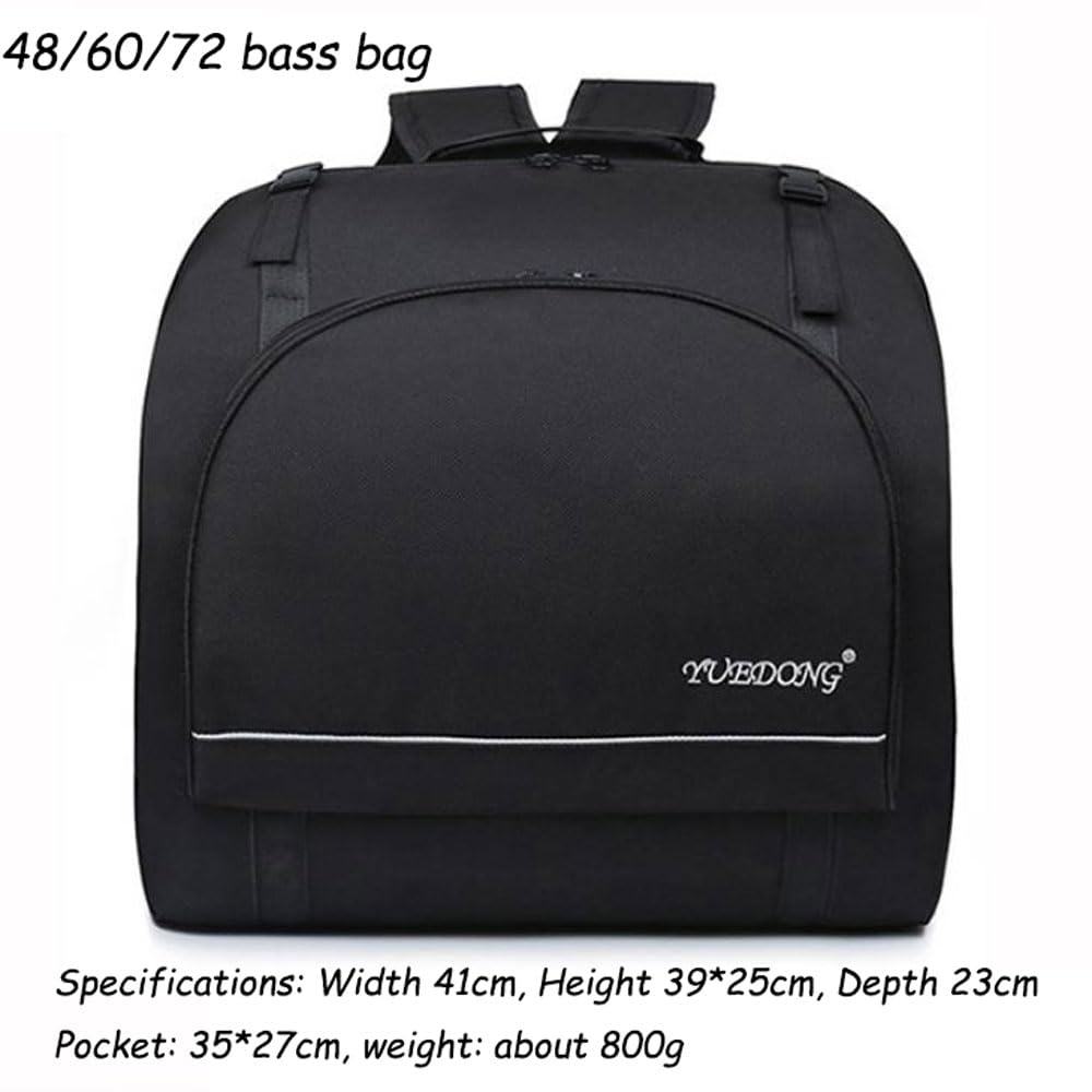 Oxford cloth Accordion Bag, Backpack with Shoulder Straps,Padded Piano Gig Bag Backpack with Shoulder Straps, Accessories Bag, Padded Accordion Case Instrument Carrying Bag-black||48/60/72 bass