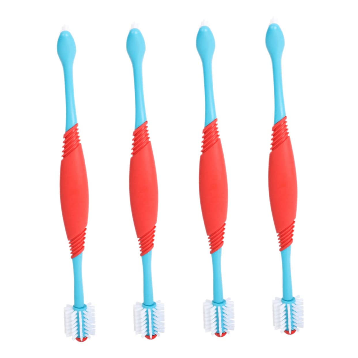 BESPORTBLE Dog Cleaning Brush 4pcs Pet Toothbrush Set Double-Head Dog Toothbrush Plaque for Pet Oral Health