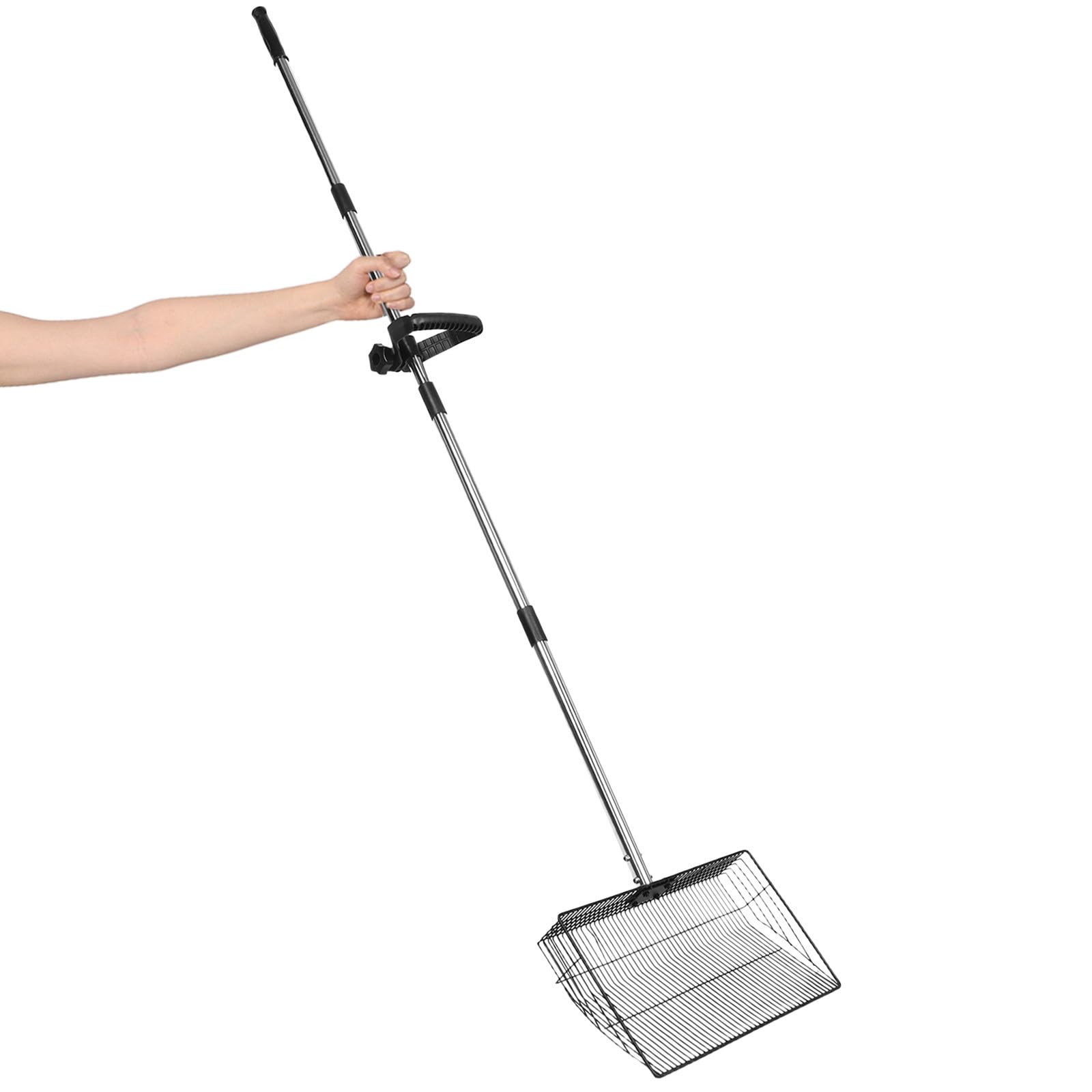 Hühnermist Schaufel mit Langem Griff 38cm aus Edelstahl