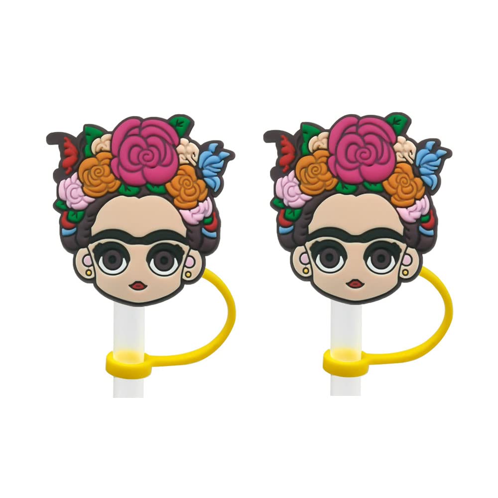 Cute MEXICAN STYLE Silicone Straw Tips & Covers, Anti-dust Plugs for 6-10 mm