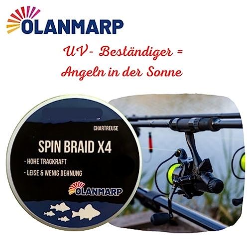 Fil de pêche tressé Spin Braid X chatreuse 250m fin et souple - 6