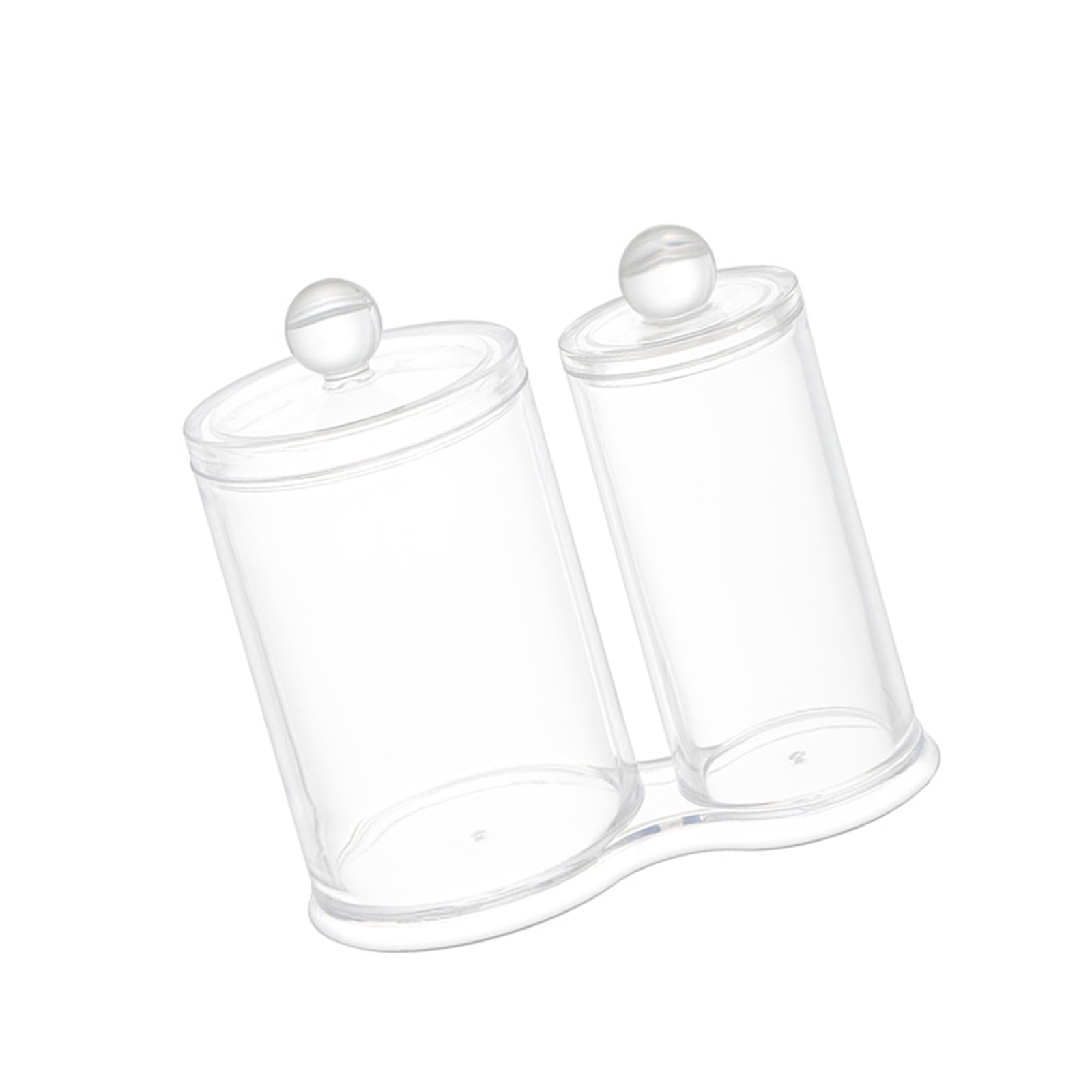 Stylish European Design Acrylic Cosmetic Organizers Vanity Storage Jars for Qtips Cotton Balls and Beauty Accessories Acrylic Qtip Holder Dispenser Small Storage Container for Cotton Balls Swab