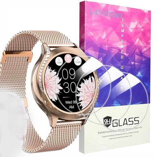 Lamshaw 3 Pièces Protection Écran pour ETELIAR T214 1.19" Smart Watch 44mm Verre Trempé,Protecteur D'écran Verre Trempé pour ETELIAR T214 1.19" smart watch. (3 packs)
