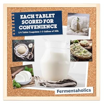 Microbial Rennet For Cheese Making | Vegetarian Rennet Tablets | Milk Coagulant | Vegan Cheese making | Shelf-Stable Rennet Tablets, Perforated For Easy Use