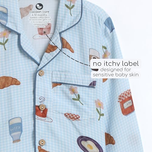 Image of Bamboo Cotton Printed Night Suit for Baby | Sleepwear for Babies | Winter Pajama Set for Kids | Night wear for Baby