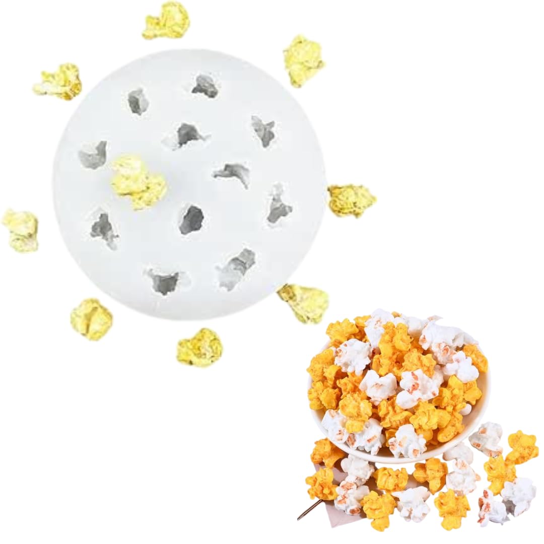 LEGACYCART 12 Cavity Popcorn Shaped Mould Silicone for Candle Making Scented Food Wax Melts Resin Casting Crafts Cake Decoration Caramel Cheese Popcorn Candle Mold Clay Earrings Mold (Pack of 1)-picture-18