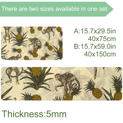 Alfombrillas de cocina lavables con estampado tropical para pasillo 4