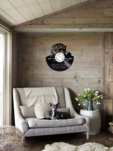 Kovides Ghibli Clock Original Clock Minimalist Decor For Kids Room Anime Wall Clock Large For Kids Ghibli Art For Boys Girls Vintage Vinyl Record Clock #TOP3