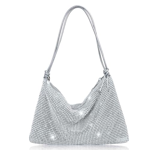 MUNSKT Sling Bag Silver Handbag Glitter tote bag Glitter paillettes Sac bandoulière Diamante...