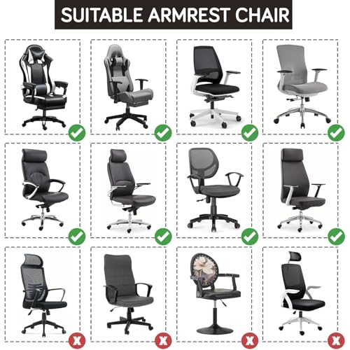 Image of HOKIPO 'SereneSolids' 140 GSM Armrest Covers for Office Chair (Elastic Style), 1 Pair, Coffee (AR-5933-CFE)