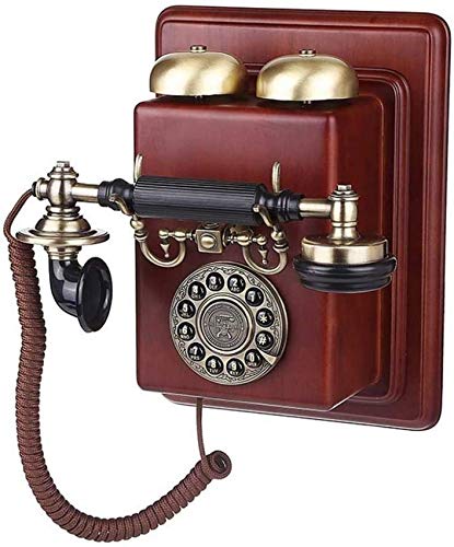 Druckknopf Retro-Telefon mit authentischem Klingelring und Wandhalterung Stoffschnur Home Bar Retro Alle Massivholz Royal Wandbehang Fest