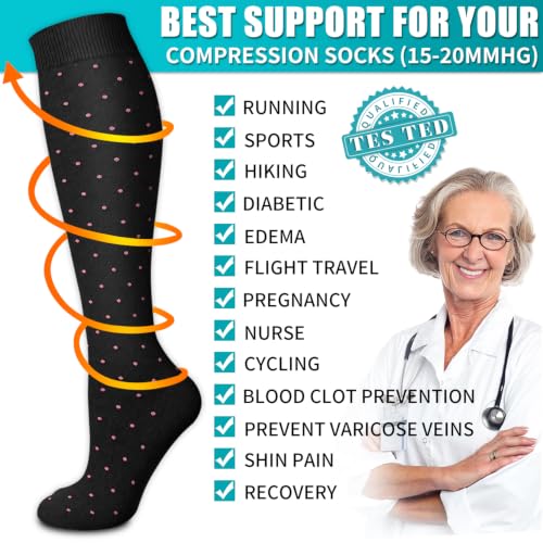 Image of Copper Compression Socks for Women & Men (6 pairs) - Best Support for Nurses, Running, Hiking, Recovery