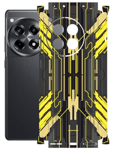 Image of AtOdds - Full Body Back Screen Guard Protector Film - Lamination Wrap Skin Sticker Compatible with ONEPLUS 12R (5G) | Scratchproof Matte Finish (Cyber Yellow)