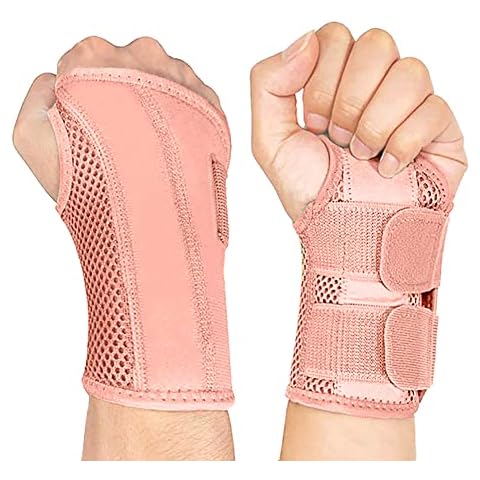 NuCamper Wrist Brace Carpal Tunnel Right Left Hand for Men Women, Night Wrist Sleep Supports Splints Arm Stabilizer with Compression Sleeve Adjustable Straps,for Tendonitis Arthritis Pain Relief Cover