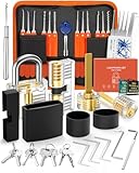 Eventronic 38+4 Lock Picking Kit, [Updated Version] 38-Piece Lock Pick Set with 4 Transparent Training Locks and Zip Case for Lockpicking, E-Guides for Beginner and Pro Locksmiths