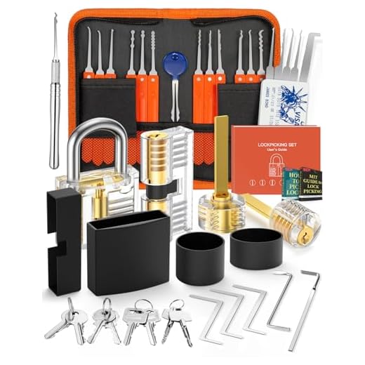 Eventronic 38+4 Teiliges Lockpicking Set, 38-Teiliges Dietrich Set mit 4 Transparentem Trainingsschlössern und Anleitung, für Schlosserei, Anfänger und Profisrleicht