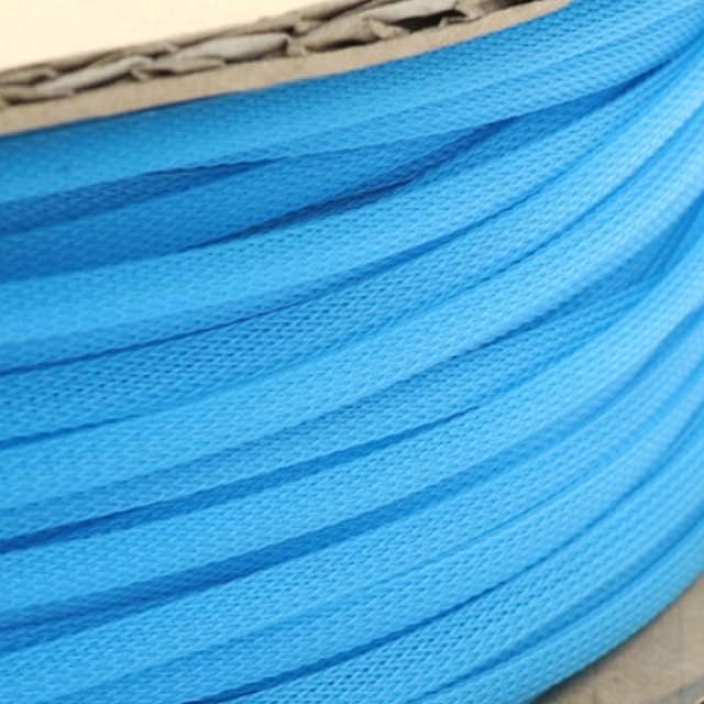 AE-TOOL - 2Meters Width: 3/4/6/8/10mm Cable Sleeves PET Braid Wire Protecting Nylon Cable Insulation Sheathing Braided Cotton Yarn Net (blue(2M) 8mm)