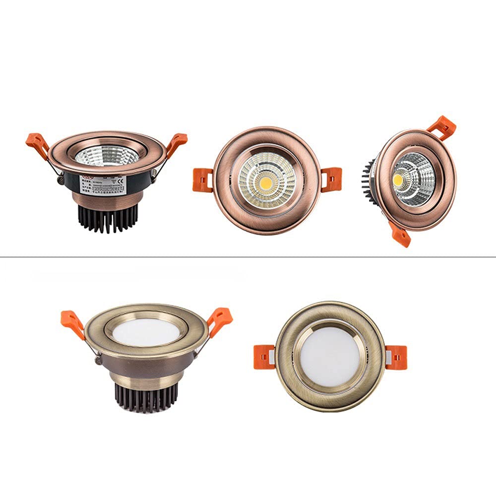 Faretti LED da Incasso orientabili a soffitto, faretto Wash da 3W 5W 7W per Illuminazione Interna a Corrente alternata, faretti per Bagno e Camera da Letto, 3W Bronzo, 5W Rame,5w-Red Copper