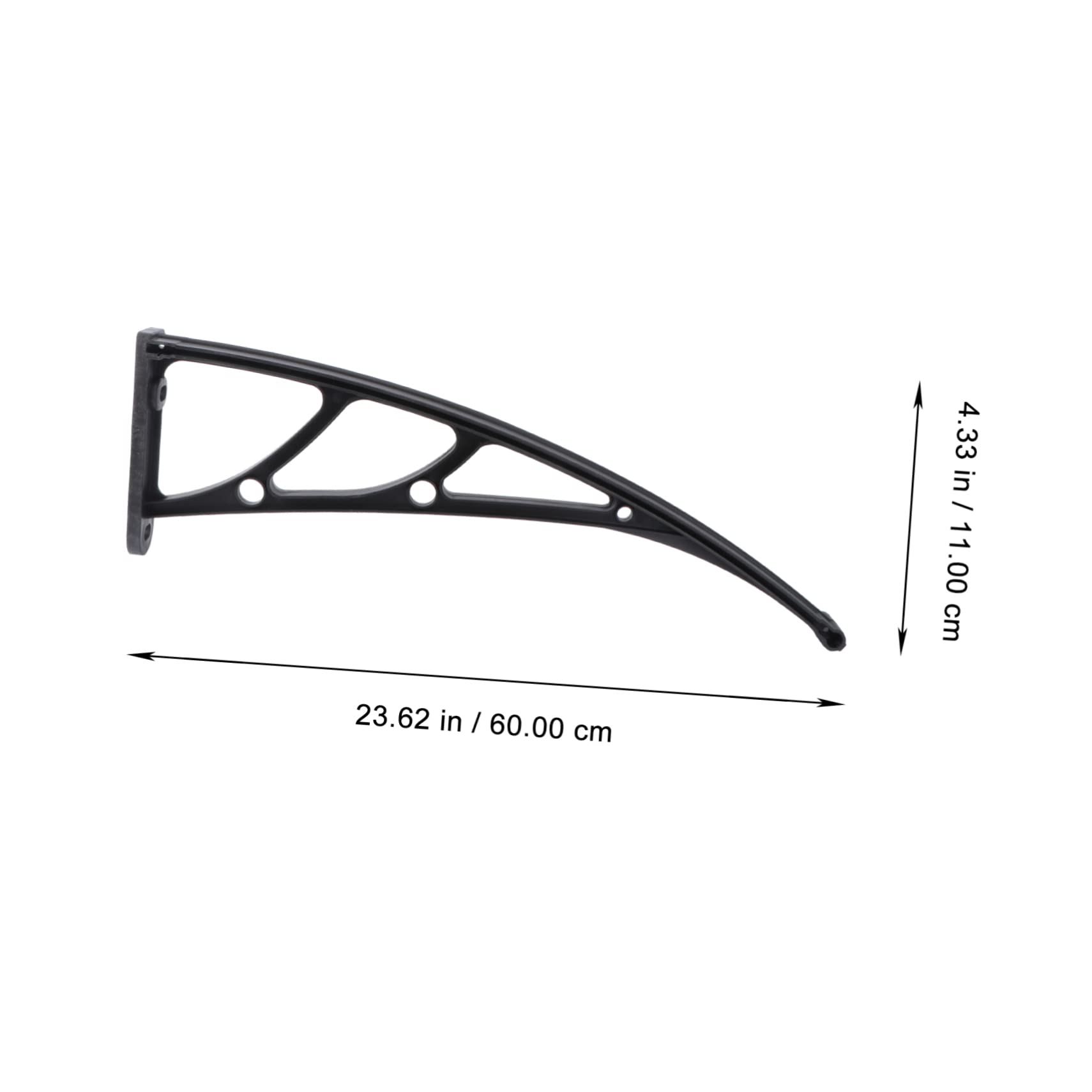 2 Piezas Soporte De Cubierta De Lluvia Soporte Para Toldo De Terraza Refugio De La Puerta Estantería Aire Toldo De Ventana Marquesina De La Puerta Claro Black El Plastico